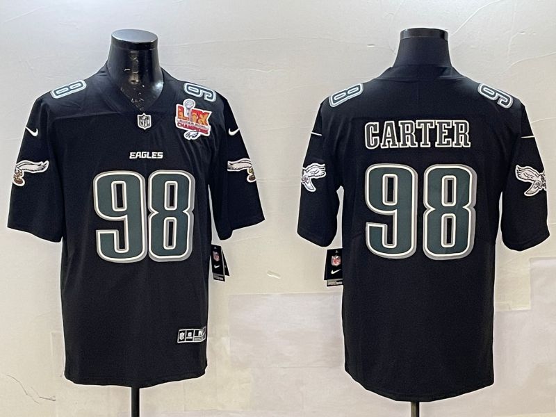 Men 2025 Philadelphia Eagles #98 Carter black Limited Nike NFL Jersey style 029